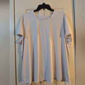 Athleta Women's Short Sleeve Pale Dove Gray Top Size 2X